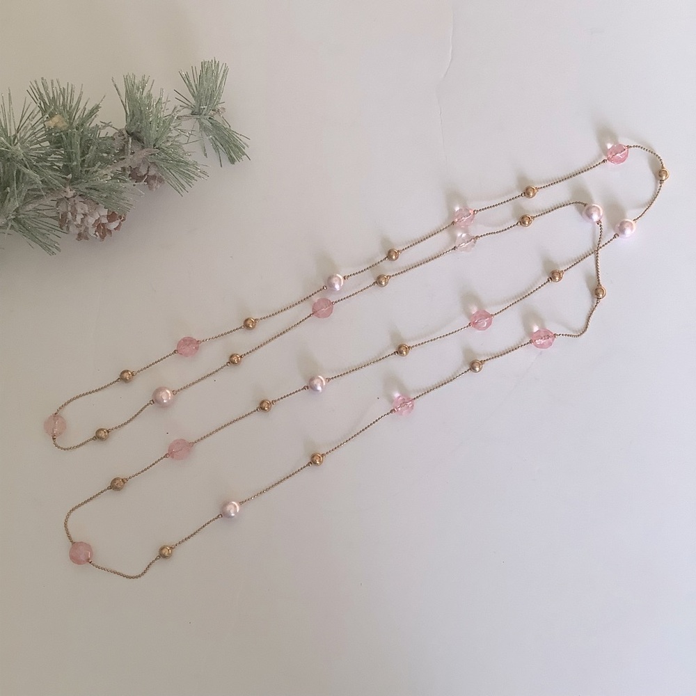 Premier Designs pink and gold Necklace